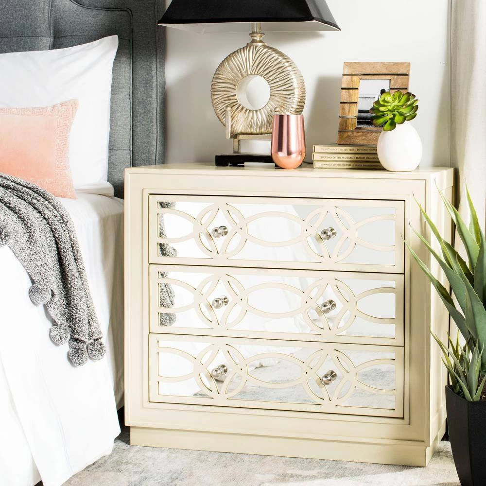 Catalina 3-Drawer Off-White Nightstand Chest by SAFAVIEH 14 Catalina 3-Drawer Off-White Nightstand Chest by SAFAVIEH - Image 12