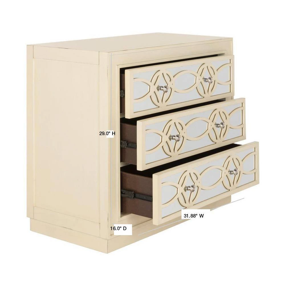 Catalina 3-Drawer Off-White Nightstand Chest by SAFAVIEH 4 Catalina 3-Drawer Off-White Nightstand Chest by SAFAVIEH - Image 2