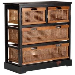 Jackson 5-Drawer Black Chest by SAFAVIEH -Safavieh Sales Store antique black cane drawers safavieh accent cabinets amh6504b 4f 1000
