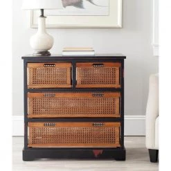 Safavieh Sales Store -Safavieh Sales Store antique black cane drawers safavieh accent cabinets amh6504b e1 1000