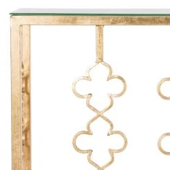 Carolina 8 in. Gold/Glass Console Table by SAFAVIEH -Safavieh Sales Store antique gold leaf safavieh console tables fox2575a 4f 1000