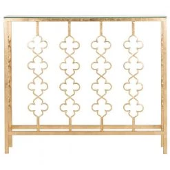 Carolina 8 in. Gold/Glass Console Table by SAFAVIEH