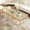 Rosalia 48 in. Gold/Glass Coffee Table by SAFAVIEH -Safavieh Sales Store antique gold safavieh coffee tables fox2589a 64 1000