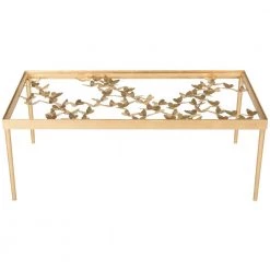 Rosalia 48 in. Gold/Glass Coffee Table by SAFAVIEH -Safavieh Sales Store antique gold safavieh coffee tables fox2589a c3 1000