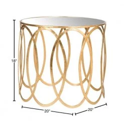 Cyrah Gold End Table by SAFAVIEH -Safavieh Sales Store antique gold safavieh end side tables fox2564a 40 1000