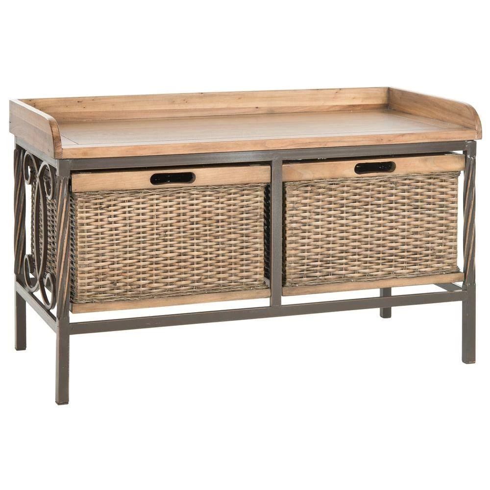 Nah Brown Storage Entryway Bench by SAFAVIEH 8 Nah Brown Storage Entryway Bench by SAFAVIEH - Image 6