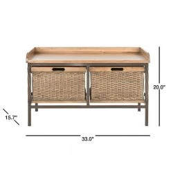 Nah Brown Storage Entryway Bench by SAFAVIEH 10 Nah Brown Storage Entryway Bench by SAFAVIEH -Safavieh Sales Store antique pewter medium oak safavieh dining benches amh6528c 40 1000