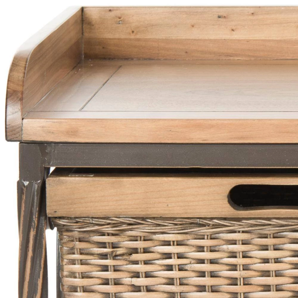 Nah Brown Storage Entryway Bench by SAFAVIEH 6 Nah Brown Storage Entryway Bench by SAFAVIEH - Image 4