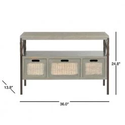 Joshua 36 in. 3-Drawer Gray Wood Console Table by SAFAVIEH 9 Joshua 36 in. 3-Drawer Gray Wood Console Table by SAFAVIEH -Safavieh Sales Store ash grey safavieh console tables amh6532b 40 1000