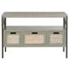 Joshua 36 in. 3-Drawer Gray Wood Console Table by SAFAVIEH -Safavieh Sales Store ash grey safavieh console tables amh6532b 64 1000