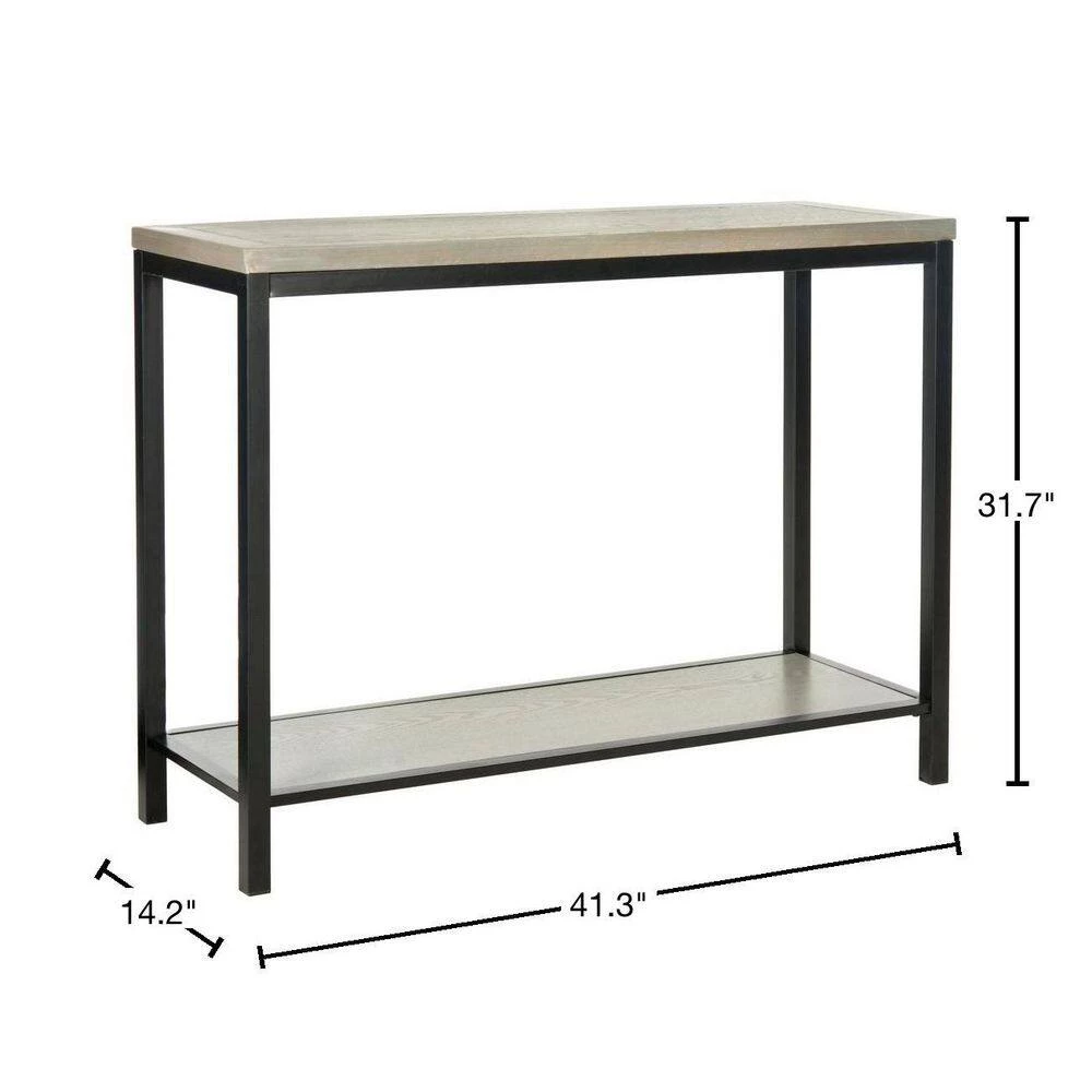 Dennis 42 in. Gray/Black Wood Console Table by SAFAVIEH 5 Dennis 42 in. Gray/Black Wood Console Table by SAFAVIEH - Image 3