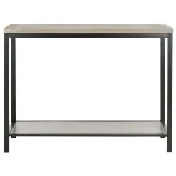 Dennis 42 in. Gray/Black Wood Console Table by SAFAVIEH