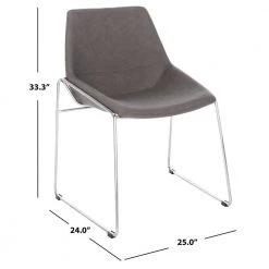 Alexis Ash/Silver Side Chair (Set of 2) by SAFAVIEH -Safavieh Sales Store ash silver safavieh dining chairs dch3000b set2 40 1000