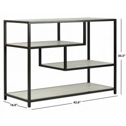 Reese 42 in. Off-White/Black Wood Console Table by SAFAVIEH -Safavieh Sales Store beige black safavieh console tables cns6203a fa 1000