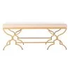 Juliet Off-White/Gold Upholstered Entryway Bench by SAFAVIEH