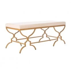 Juliet Off-White/Gold Upholstered Entryway Bench by SAFAVIEH -Safavieh Sales Store beige gold safavieh bedroom benches bch6203a c3 1000