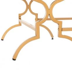 Juliet Off-White/Gold Upholstered Entryway Bench by SAFAVIEH -Safavieh Sales Store beige gold safavieh bedroom benches bch6203a fa 1000