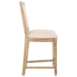 Buchanan 26 in. Beige and Rustic Oak Counter Stool (Set of 2) by SAFAVIEH 15 Buchanan 26 in. Beige and Rustic Oak Counter Stool (Set of 2) by SAFAVIEH -Safavieh Sales Store beige rustic oak safavieh bar stools fox6271b set2 1f 1000