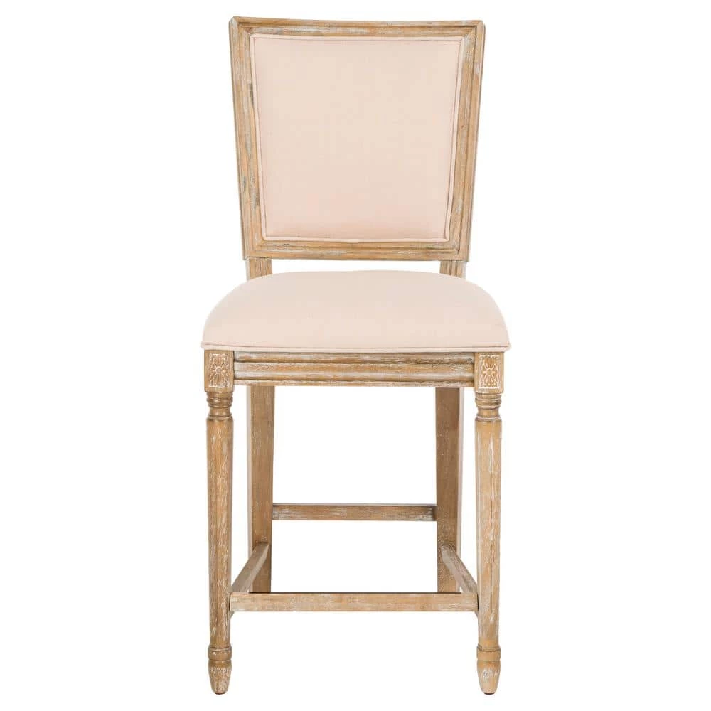 Buchanan 26 in. Beige and Rustic Oak Counter Stool (Set of 2) by SAFAVIEH 6 Buchanan 26 in. Beige and Rustic Oak Counter Stool (Set of 2) by SAFAVIEH - Image 4