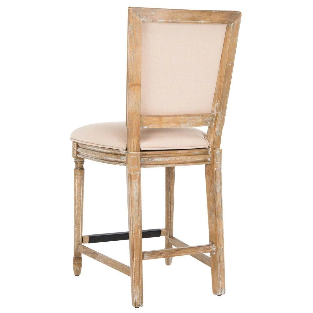 Buchanan 26 in. Beige and Rustic Oak Counter Stool (Set of 2) by SAFAVIEH 5 Buchanan 26 in. Beige and Rustic Oak Counter Stool (Set of 2) by SAFAVIEH - Image 3