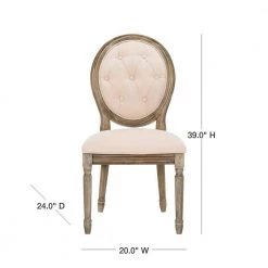 Holloway Beige Tufted Side Chair (Set of 2) by SAFAVIEH -Safavieh Sales Store beige rustic oak safavieh dining chairs fox6235b set2 40 1000