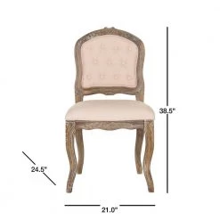 Eloise Beige/Rustic Brown 20 in. Dining Chair (Set of 2) by SAFAVIEH -Safavieh Sales Store beige rustic oak safavieh dining chairs fox6264a set2 40 1000