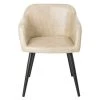 Adalena Beige Leather Accent Chair by SAFAVIEH