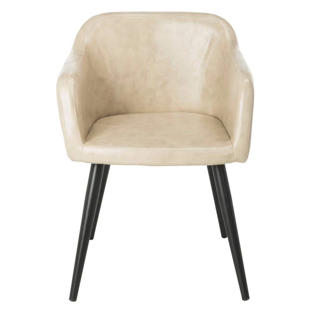 Adalena Beige Leather Accent Chair by SAFAVIEH 3 Adalena Beige Leather Accent Chair by SAFAVIEH