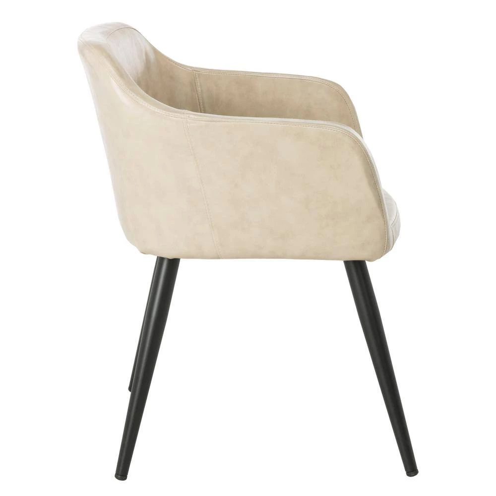 Adalena Beige Leather Accent Chair by SAFAVIEH 7 Adalena Beige Leather Accent Chair by SAFAVIEH - Image 5