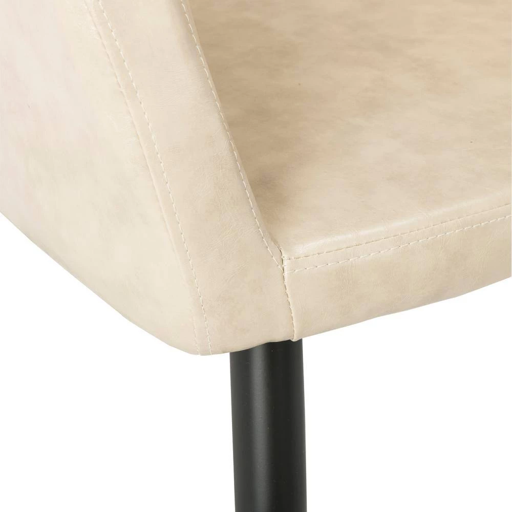 Adalena Beige Leather Accent Chair by SAFAVIEH 11 Adalena Beige Leather Accent Chair by SAFAVIEH - Image 9