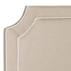 Dane Gray Twin Upholstered Headboard by SAFAVIEH -Safavieh Sales Store beige white piping safavieh headboards mcr4032d 31 1000
