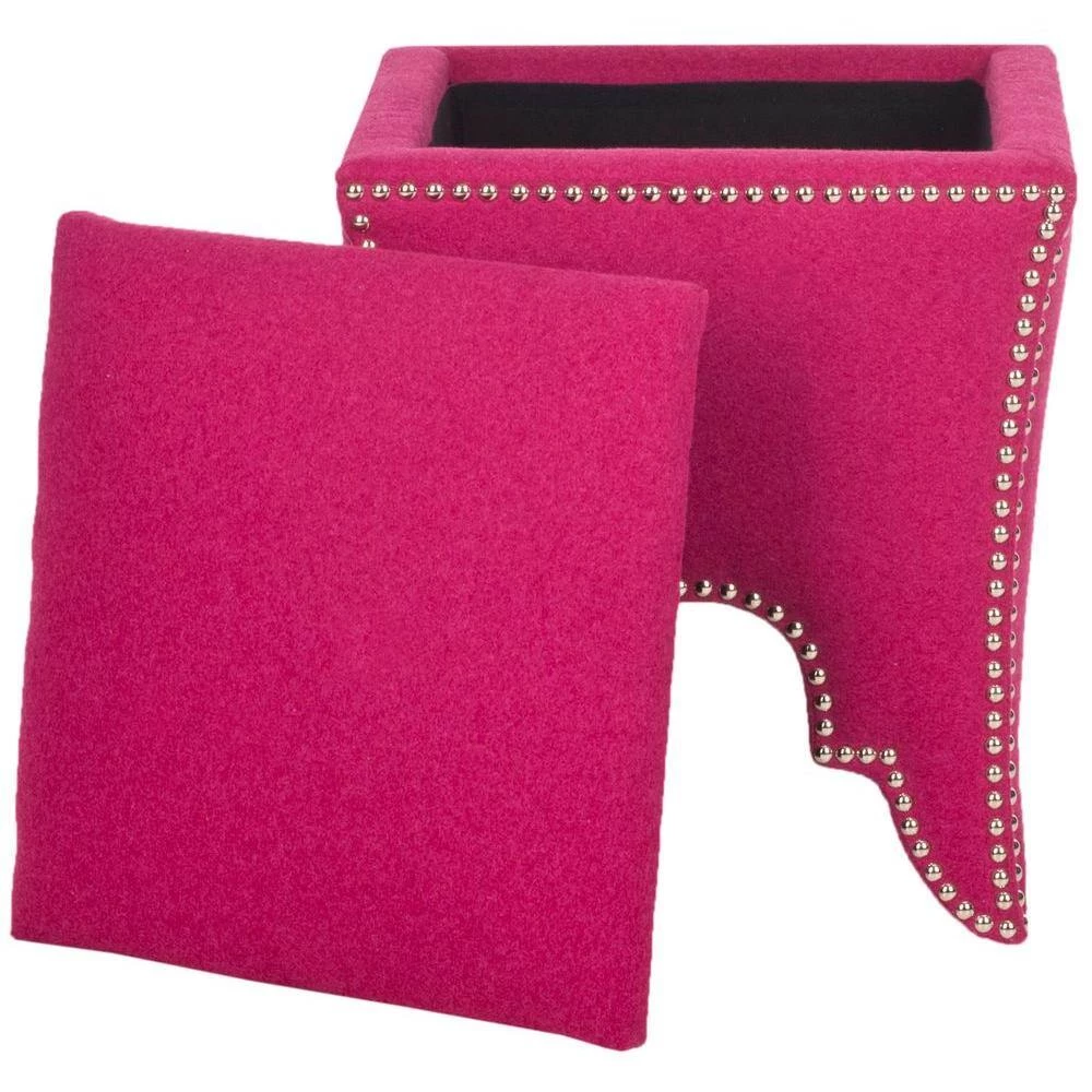 Deidra Pink Storage Ottoman by SAFAVIEH 8 Deidra Pink Storage Ottoman by SAFAVIEH - Image 6
