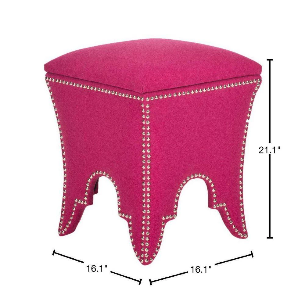 Deidra Pink Storage Ottoman by SAFAVIEH 5 Deidra Pink Storage Ottoman by SAFAVIEH - Image 3