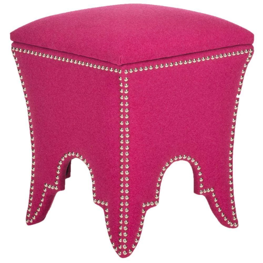 Deidra Pink Storage Ottoman by SAFAVIEH 7 Deidra Pink Storage Ottoman by SAFAVIEH - Image 5
