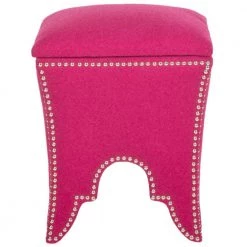 Deidra Pink Storage Ottoman by SAFAVIEH