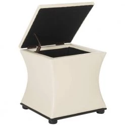 Maddox Beige Storage Ottoman by SAFAVIEH -Safavieh Sales Store black beige safavieh ottomans hud4072a 4f 1000