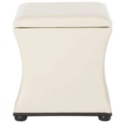 Maddox Beige Storage Ottoman by SAFAVIEH