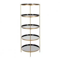 Tia 53 in. Black/Gold Metal 5-shelf Bookcase by SAFAVIEH