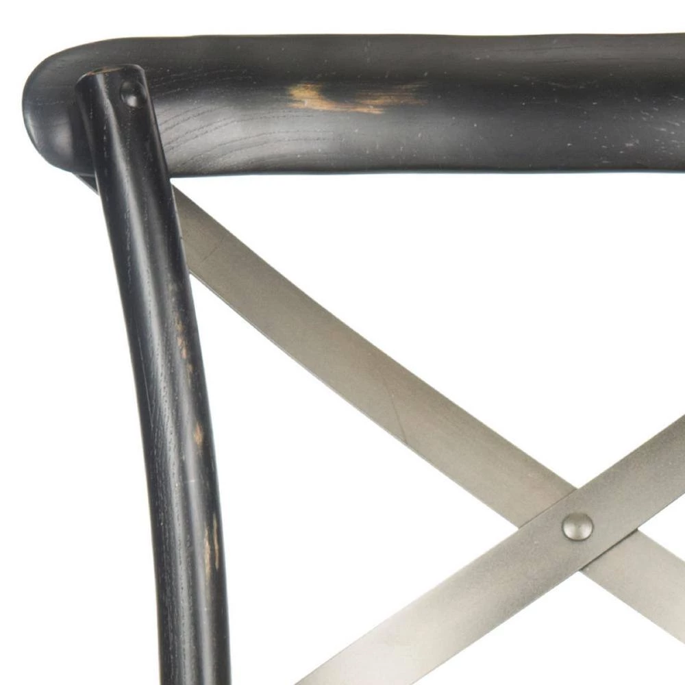 Eleanor 30.7 in. Black/Brown Bar Stool by SAFAVIEH 7 Eleanor 30.7 in. Black/Brown Bar Stool by SAFAVIEH - Image 5