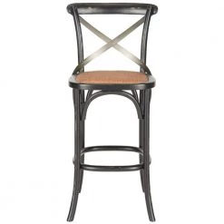 Eleanor 30.7 in. Black/Brown Bar Stool by SAFAVIEH
