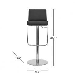Stanley Chrome Swivel Cushioned Bar Stool by SAFAVIEH -Safavieh Sales Store black chrome safavieh bar stools fox3003a 40 1000
