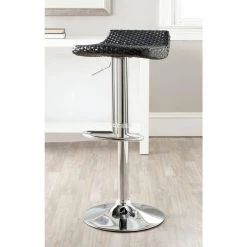 Juji Black/Chrome Adjustable Height Bar Stool by SAFAVIEH -Safavieh Sales Store black chrome safavieh bar stools fox7527b 31 1000
