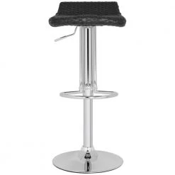 Juji Black/Chrome Adjustable Height Bar Stool by SAFAVIEH