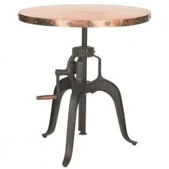 Nesta Dark Brown Adjustable Pub/Bar Table by SAFAVIEH -Safavieh Sales Store black copper safavieh bar tables fox7208a 66 1000