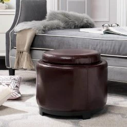 Murray Dark Red Storage Ottoman by SAFAVIEH 21 Murray Dark Red Storage Ottoman by SAFAVIEH -Safavieh Sales Store black cordovan safavieh ottomans hud4045c 31 1000