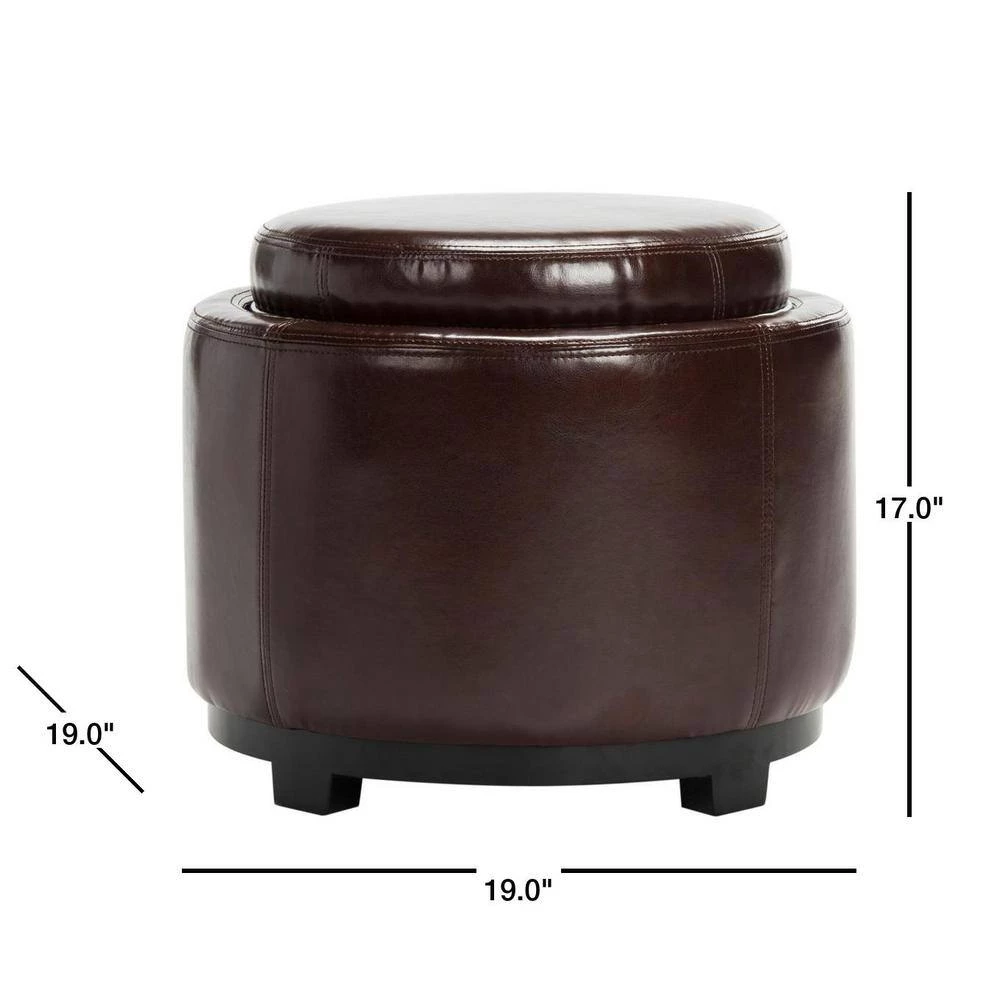 Murray Dark Red Storage Ottoman by SAFAVIEH 5 Murray Dark Red Storage Ottoman by SAFAVIEH - Image 3