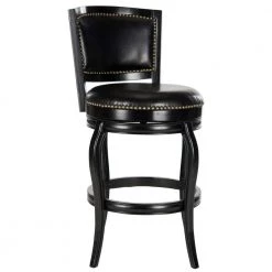 Pasquale 29 in. Black Swivel Cushioned Bar Stool by SAFAVIEH