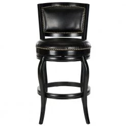 Pasquale 29 in. Black Swivel Cushioned Bar Stool by SAFAVIEH -Safavieh Sales Store black safavieh bar stools fox7011c 76 1000