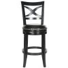 Santino 29 in. Black Swivel Cushioned Bar Stool by SAFAVIEH -Safavieh Sales Store black safavieh bar stools fox7013c 64 1000