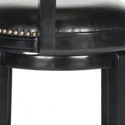 Santino 29 in. Black Swivel Cushioned Bar Stool by SAFAVIEH -Safavieh Sales Store black safavieh bar stools fox7013c fa 1000
